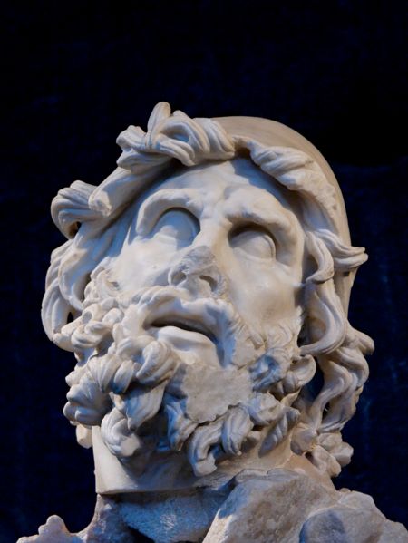 奥德修斯的头像，来自奥德修斯杀死波吕斐摩斯的雕塑群。