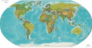 2005年底以来的政治和物质世界地图。