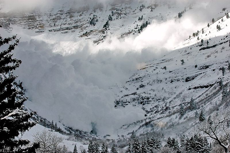 犹他州廷帕诺戈斯山上的雪崩