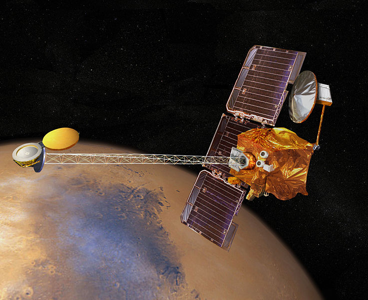 2001年火星奥德赛号在火星轨道上的艺术印象