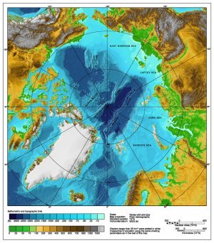 北冰洋的水深图