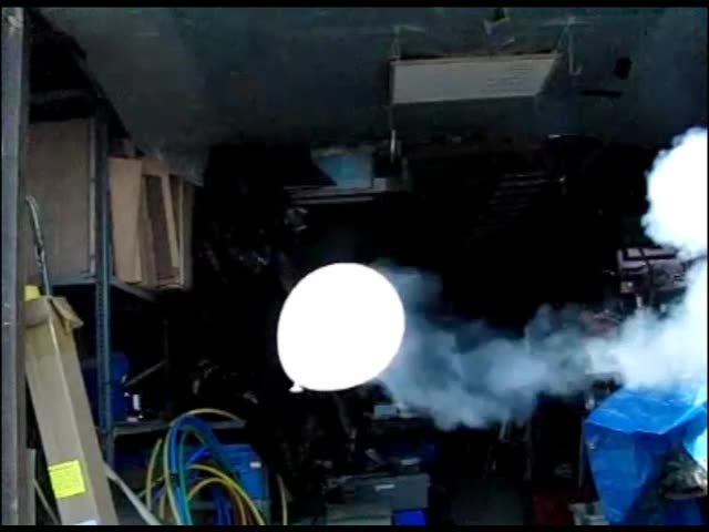 Balloon trailing smoke