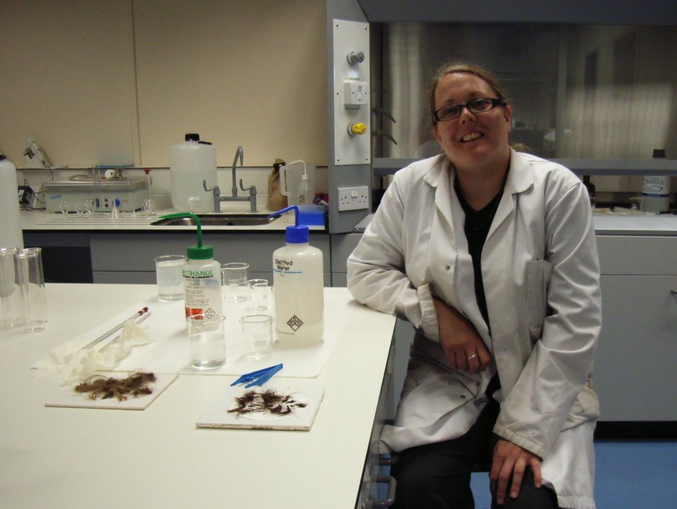 Sarah Hall in her lab