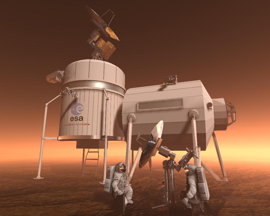 Artist's impression of how humans might live on Mars