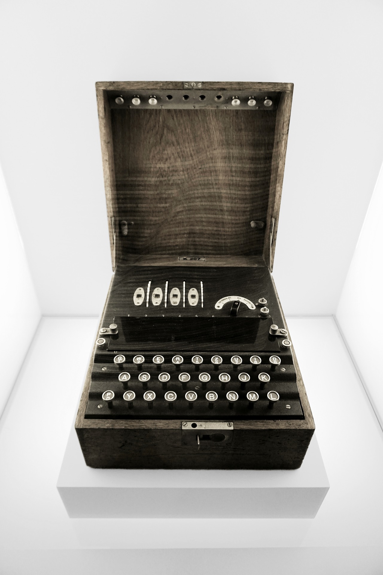 An enigma machine, used by German forces in the Second World War to send coded messages