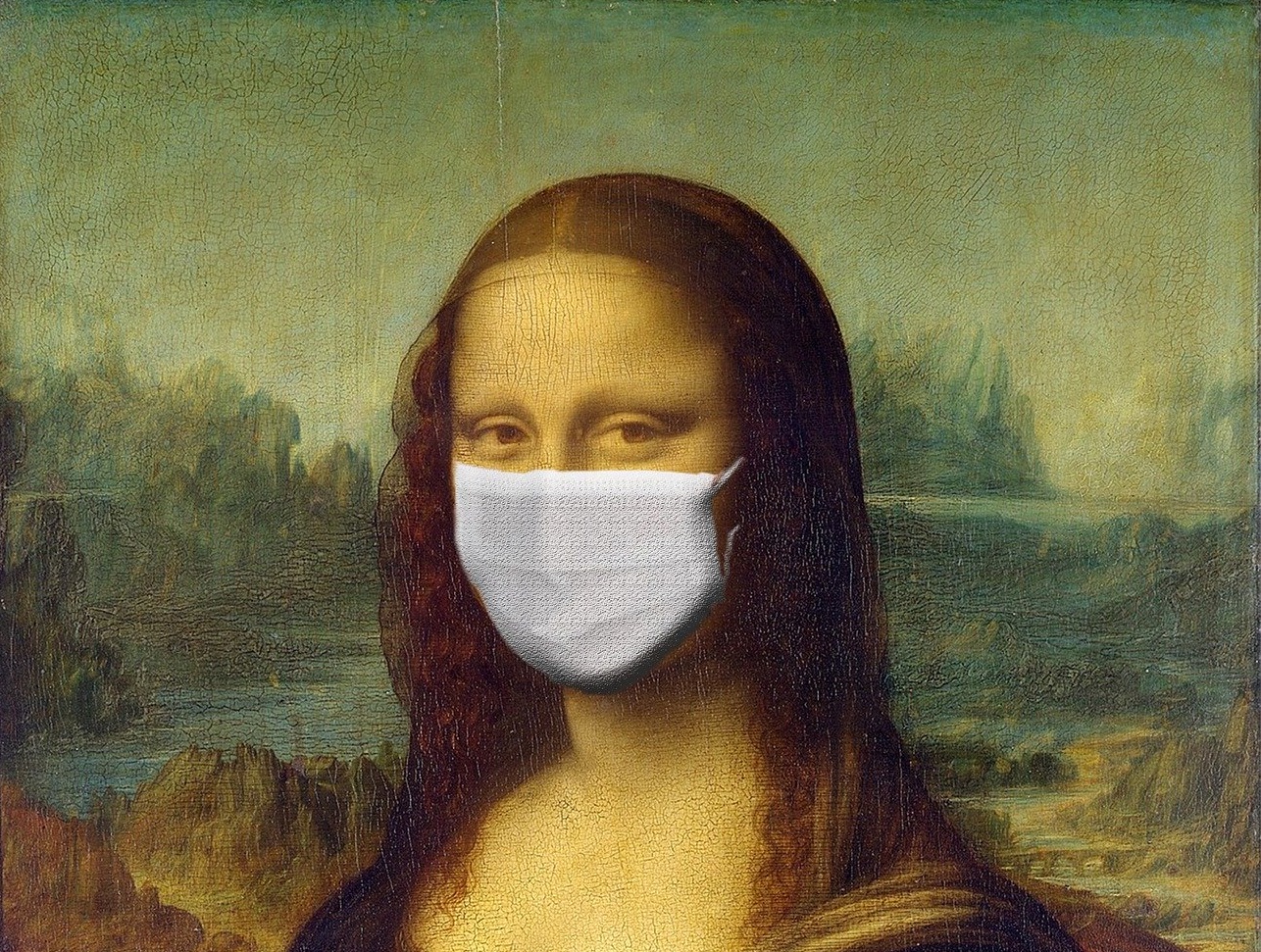 戴着外科口罩的蒙娜丽莎