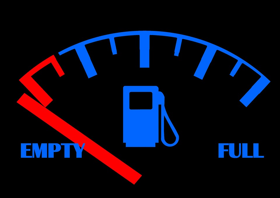 A fuel gauge for a car