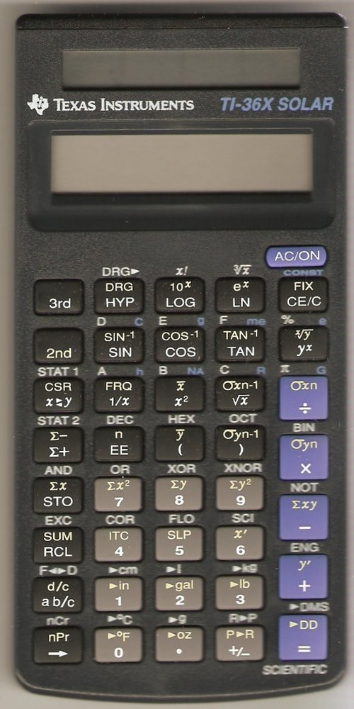 solar-powered calculator - ti-36x