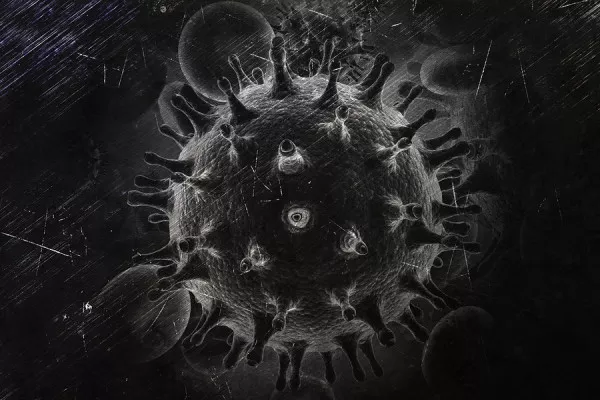 HIV:艺术家对病毒粒子的印象