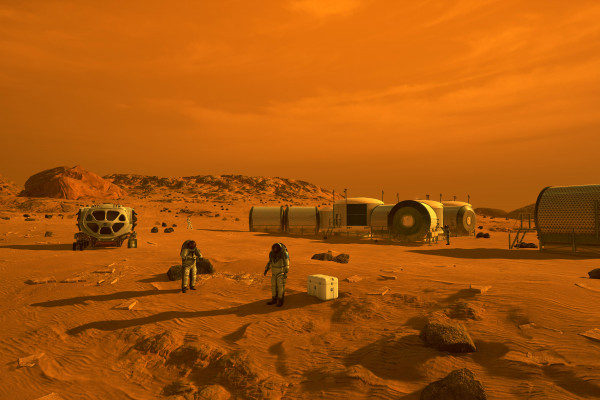 艺术家对火星上的太空殖民地的印象