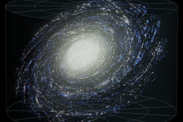 艺术家's impression of the Milky Way: the stars are collapsed into a flat disc