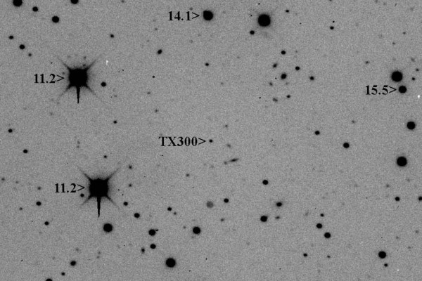 8 minute exposure of dwarf planet candidate (55636) 2002 TX300 with a 24