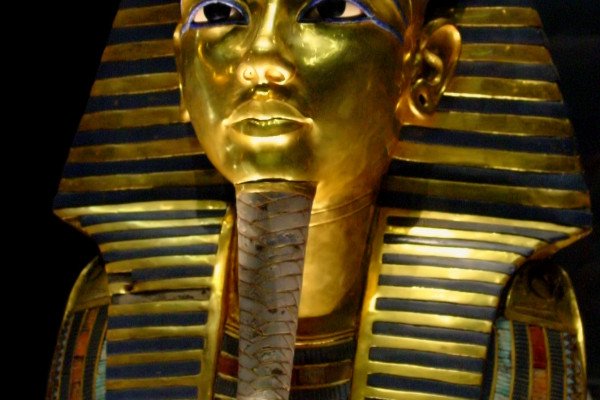 图坦卡门著名的陪葬面具，在开罗的埃及博物馆展出。