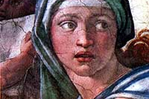 米开朗基罗的《皮提亚》画像，西斯廷教堂，罗马，意大利。