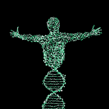 一个从DNA链中升起的身影。