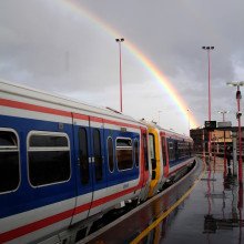 london train rainbow