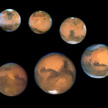 火星近冲日1995-2005地球和火星的轨道形成了一条几何线，简直是天壤之别!每26个月，火星在我们的夜空中与太阳相对。自从1993年美国宇航局修复哈勃太空望远镜以来，……
