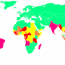 2003年麻风病的世界分布情况