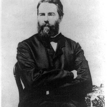 Herman Melville, American author. Reproduction of photograph, frontispiece to Journal Up the Straits.