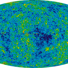 宇宙微波背景温度波动从7年威尔金森微波各向异性探测器的数据看到在整个天空。这幅图像是整个天球温度变化的投影。平均…