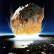 艺术家对希克苏鲁伯小行星撞击的印象